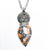 Sterling Maligano Jasper & Chinese Coin Pendant Necklace