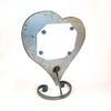 Teal Standing Heart Frame with Silver Shutters and Rivets