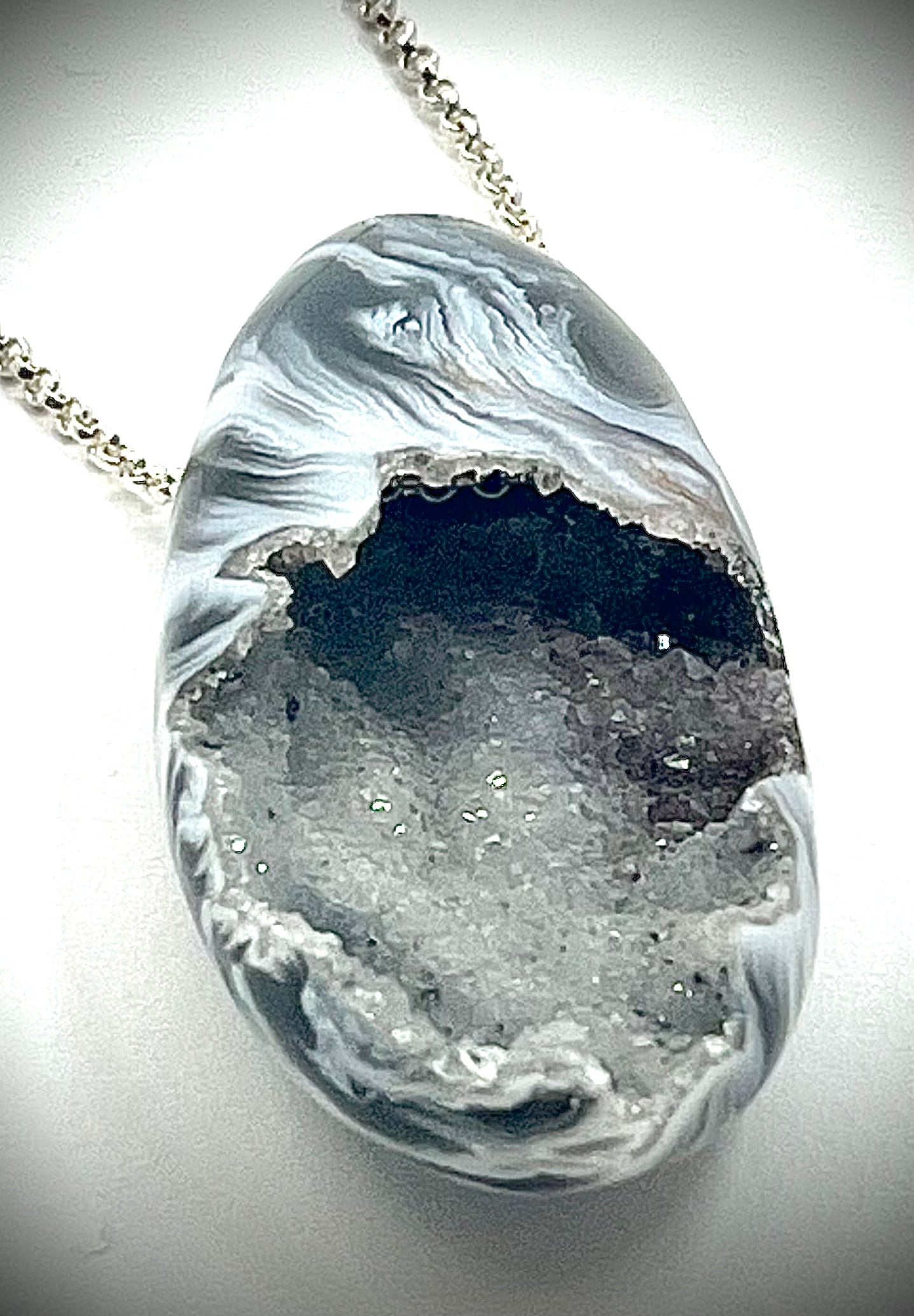 Geode Agate Egg Necklace
