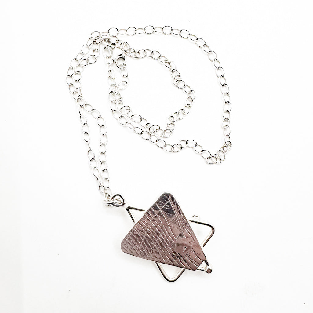 Sterling and 24k All Dogs Go to Heaven Star of David Necklace