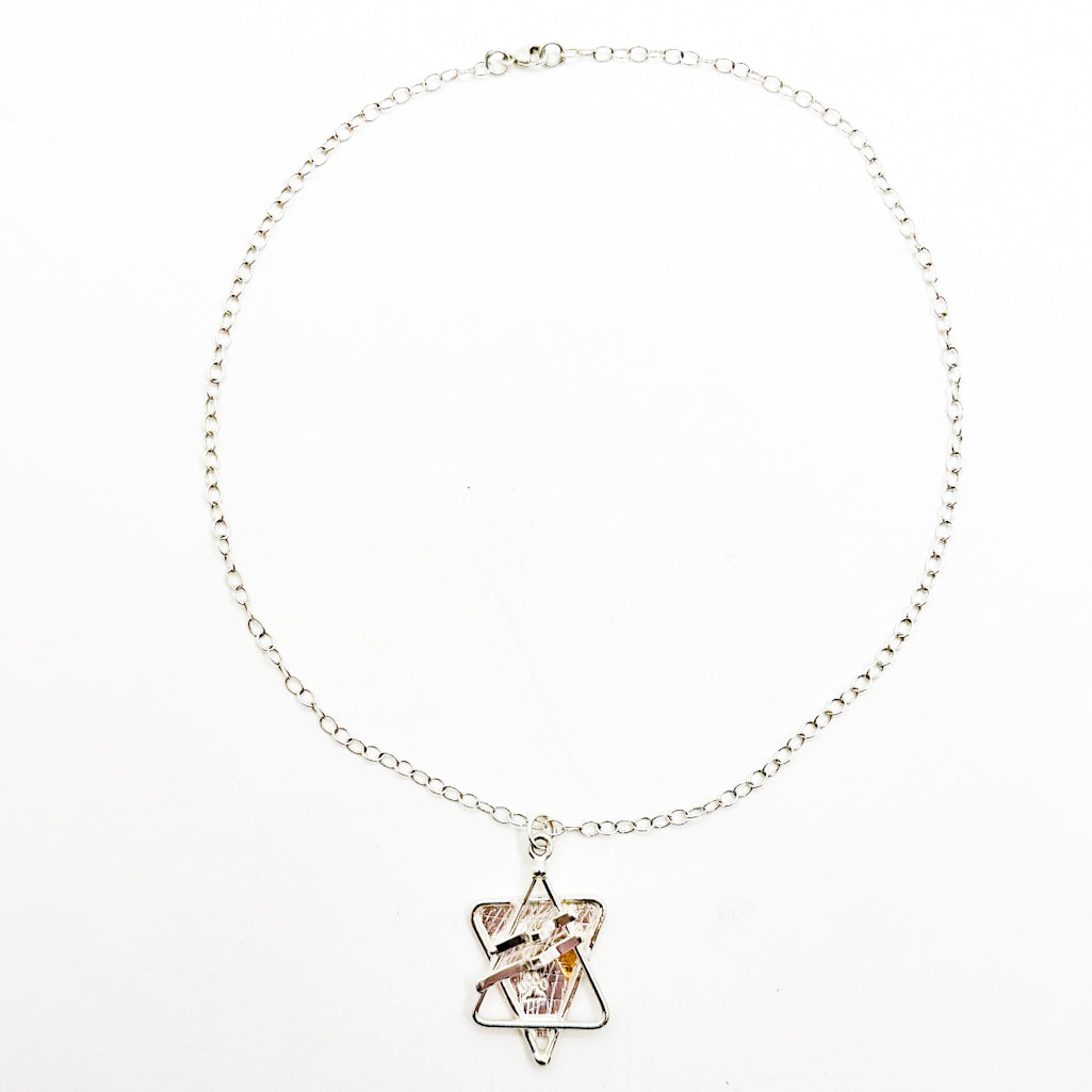 Sterling and 24k All Dogs Go to Heaven Star of David Necklace