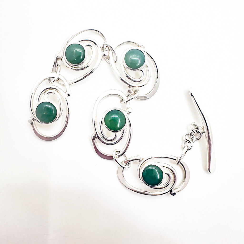 Classic Link Bracelet with Jade