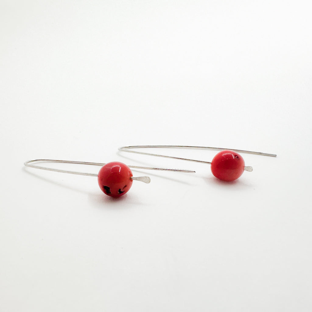 Red Coral Earrings