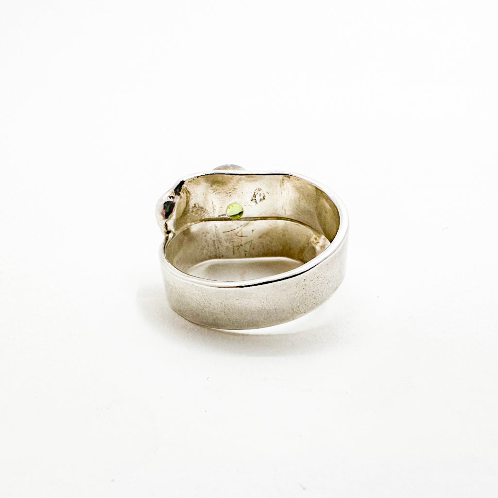 Sterling & 14k Overlap Ring with Peridot