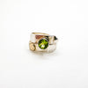 Sterling & 14k Overlap Ring with Peridot