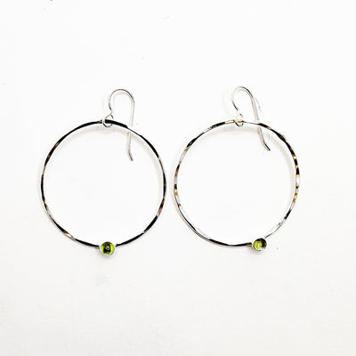 Sterling Orbit Earrings with Gemstone