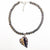 Petrified Sycamore Heart on Smokey Quartz Beads Necklace