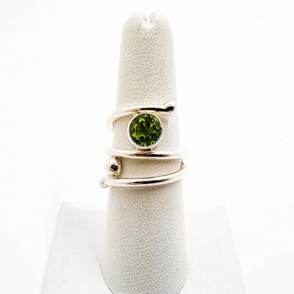 Sterling Bypass Ring with Peridot
