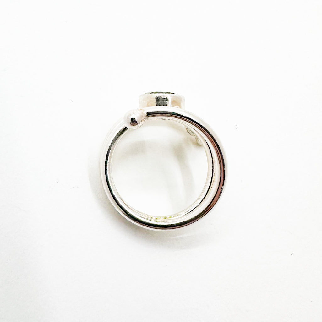 Sterling Bypass Ring with Peridot
