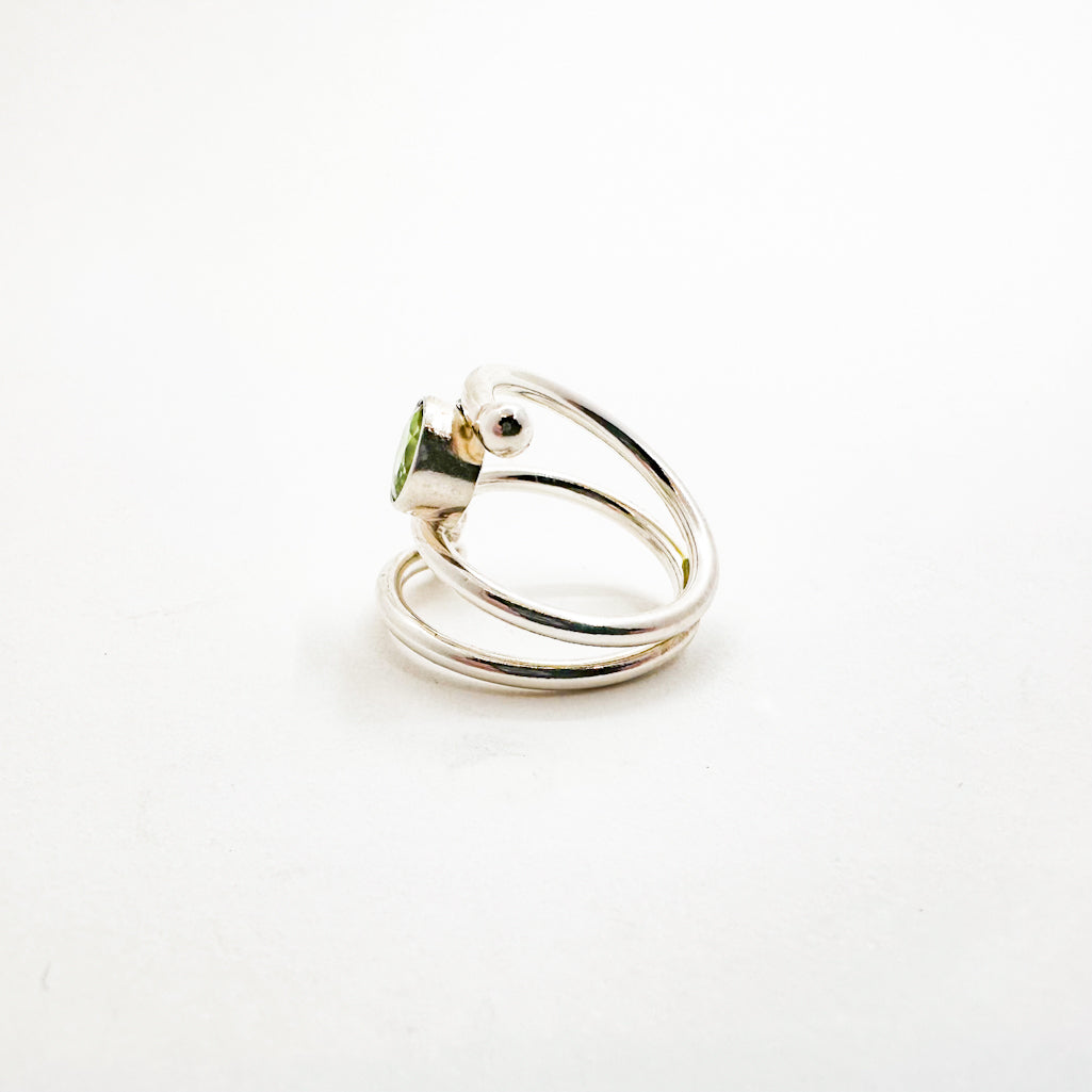 Sterling Bypass Ring with Peridot
