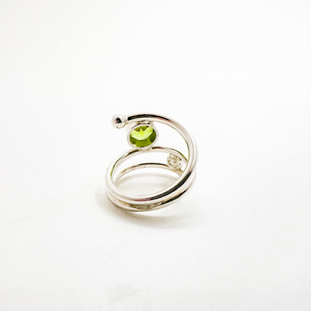 Sterling Bypass Ring with Peridot