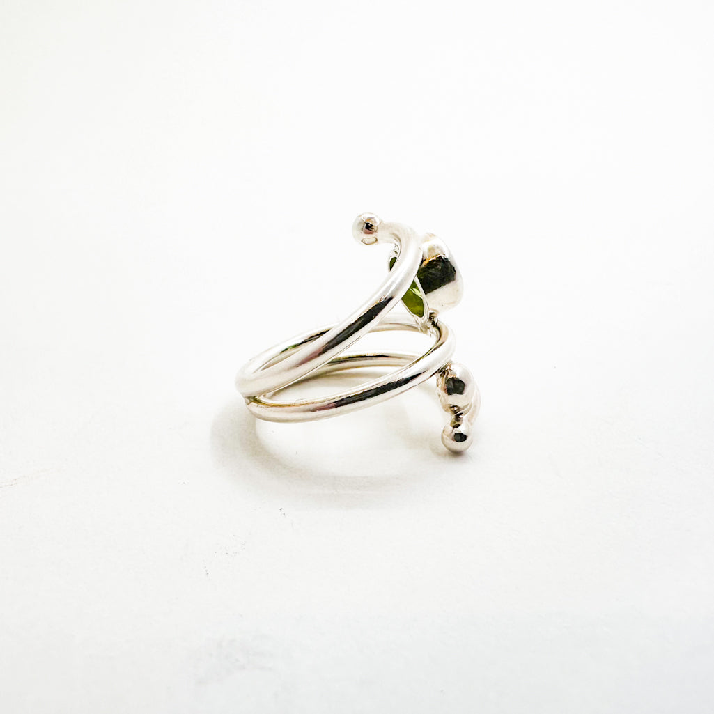 Sterling Bypass Ring with Peridot