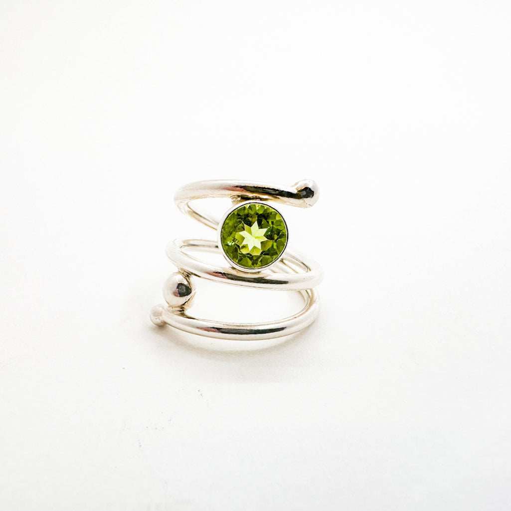 Sterling Bypass Ring with Peridot