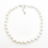 White Baroque Pearls on Black Silk Necklace