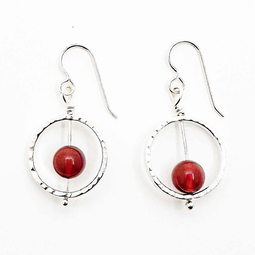 Sterling Not Naught Round Gemstone Earrings