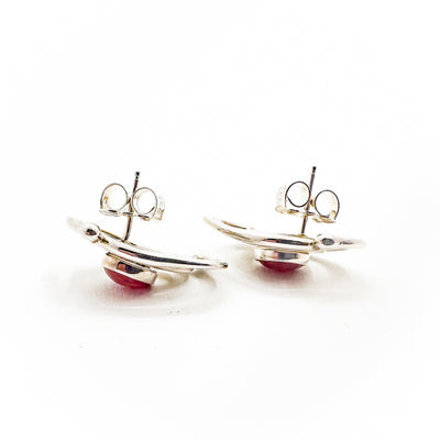 Classic Link Earrings with Rhodochrosite