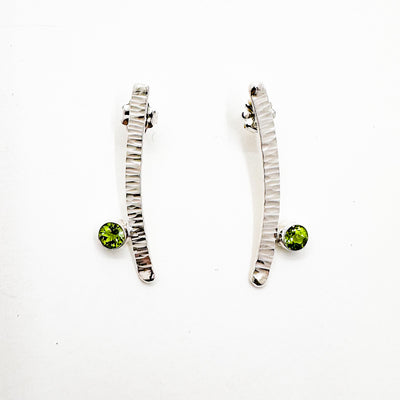Short Arched Earrings with Peridot