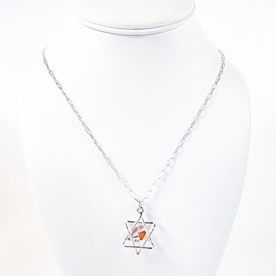 Sterling and 24k Small Star of David Necklace
