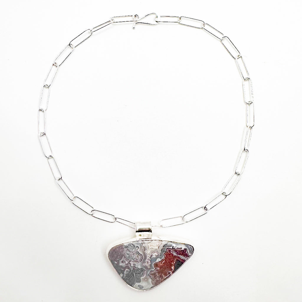 Spiral Necklace with Aquamarine - Raiford Gallery Inc