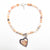 Porcelain Jasper Heart on Pink Opal Beads Necklace