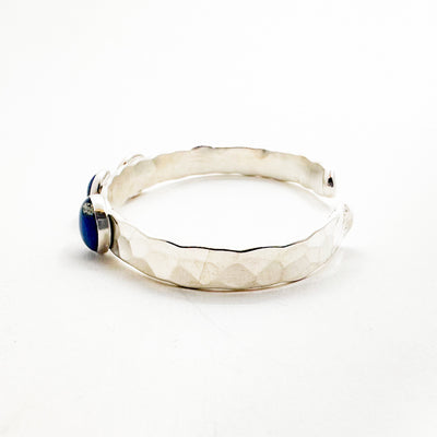 Hammered Sterling Dale Cuff with Lapis