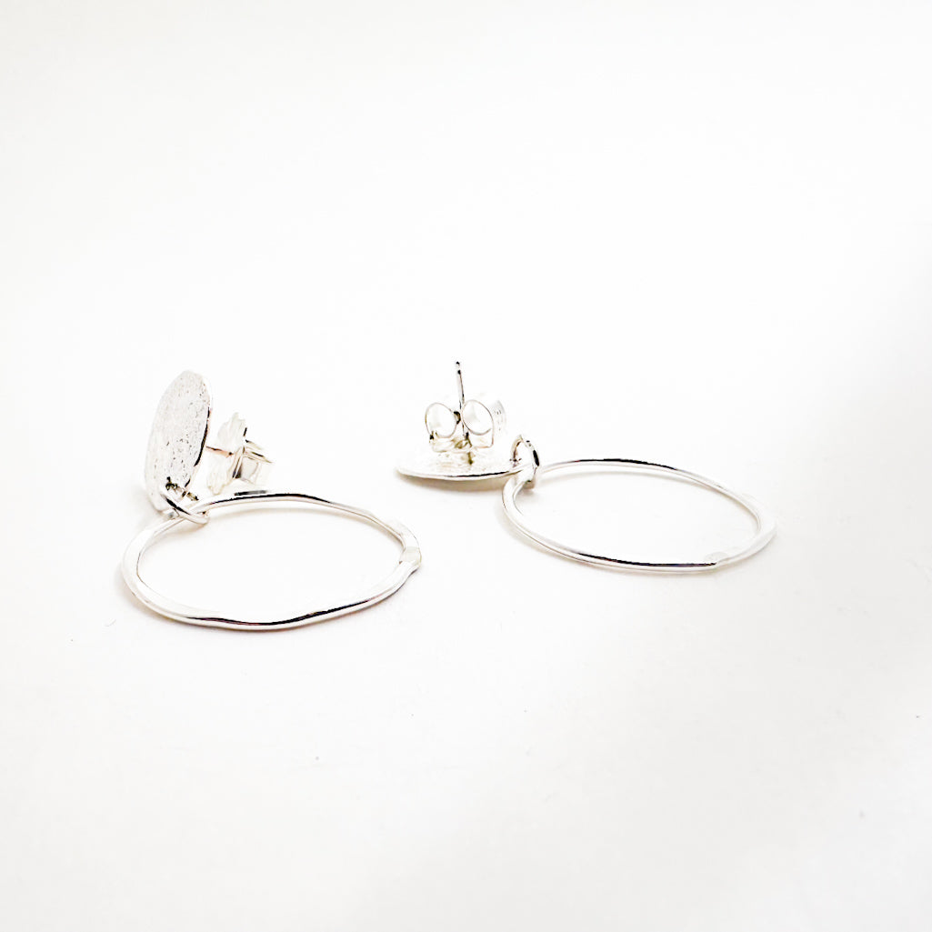 Sterling Smashed Top Hoop Earrings