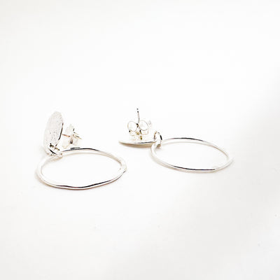 Sterling Smashed Top Hoop Earrings