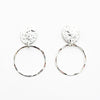 Sterling Smashed Top Hoop Earrings