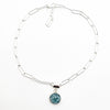 Sterling Natural Surface Aquamarine Necklace