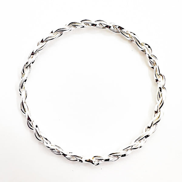 4 Flat Twist R/L Bangle - Raiford Gallery Inc