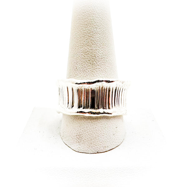 Men's Sterling Deckled Boiler Chip Ring - Raiford Gallery Inc