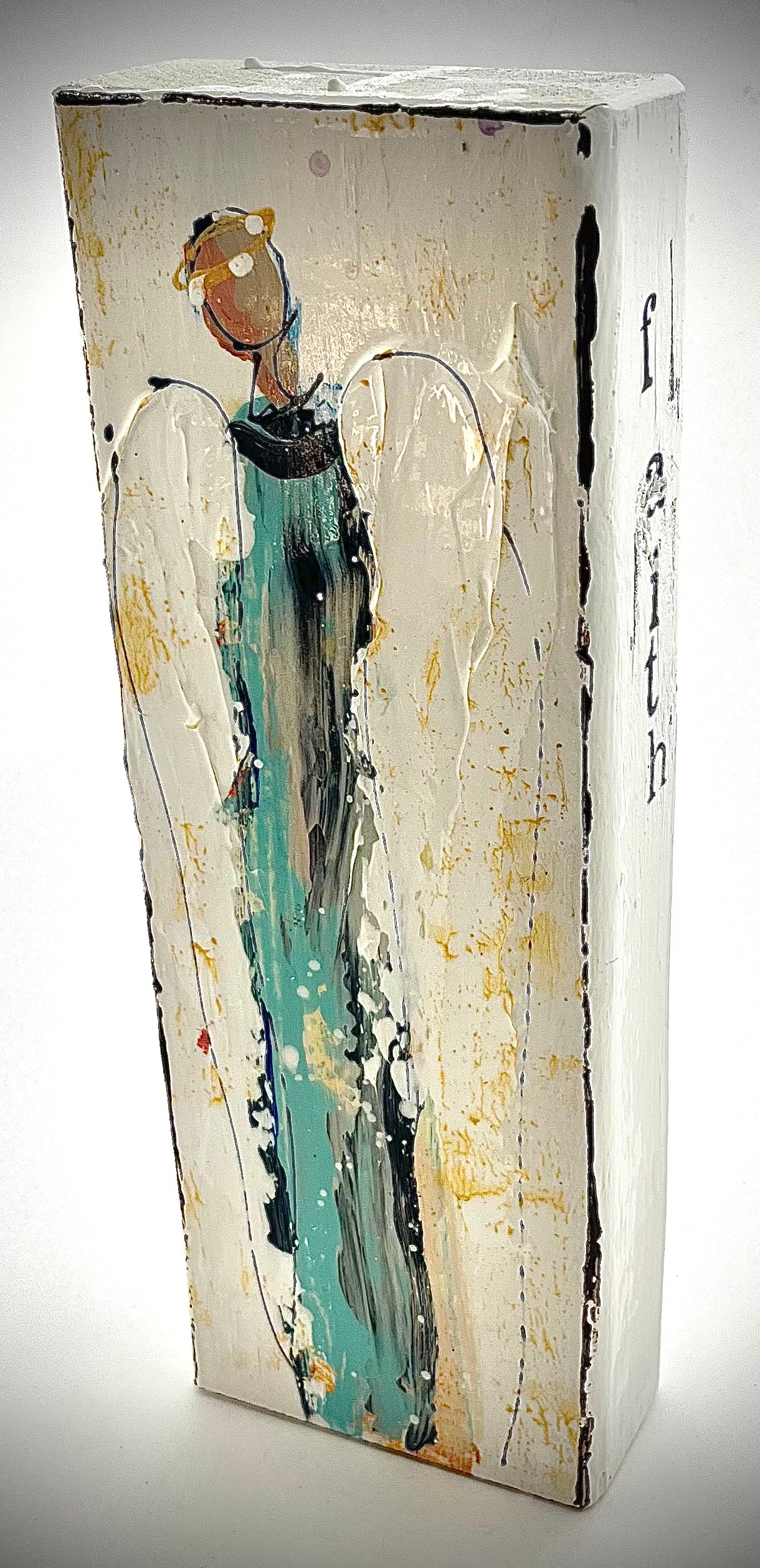 Painted Angel Block - 10"