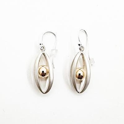 Sterling Ball and Cage Earrings with Gold Filled Ball
