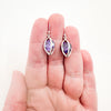 Sterling Lite Cage Earrings with Amethyst Cubic Zirconia