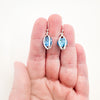 Sterling Lite Cage Earrings with Blue Cubic Zirconia