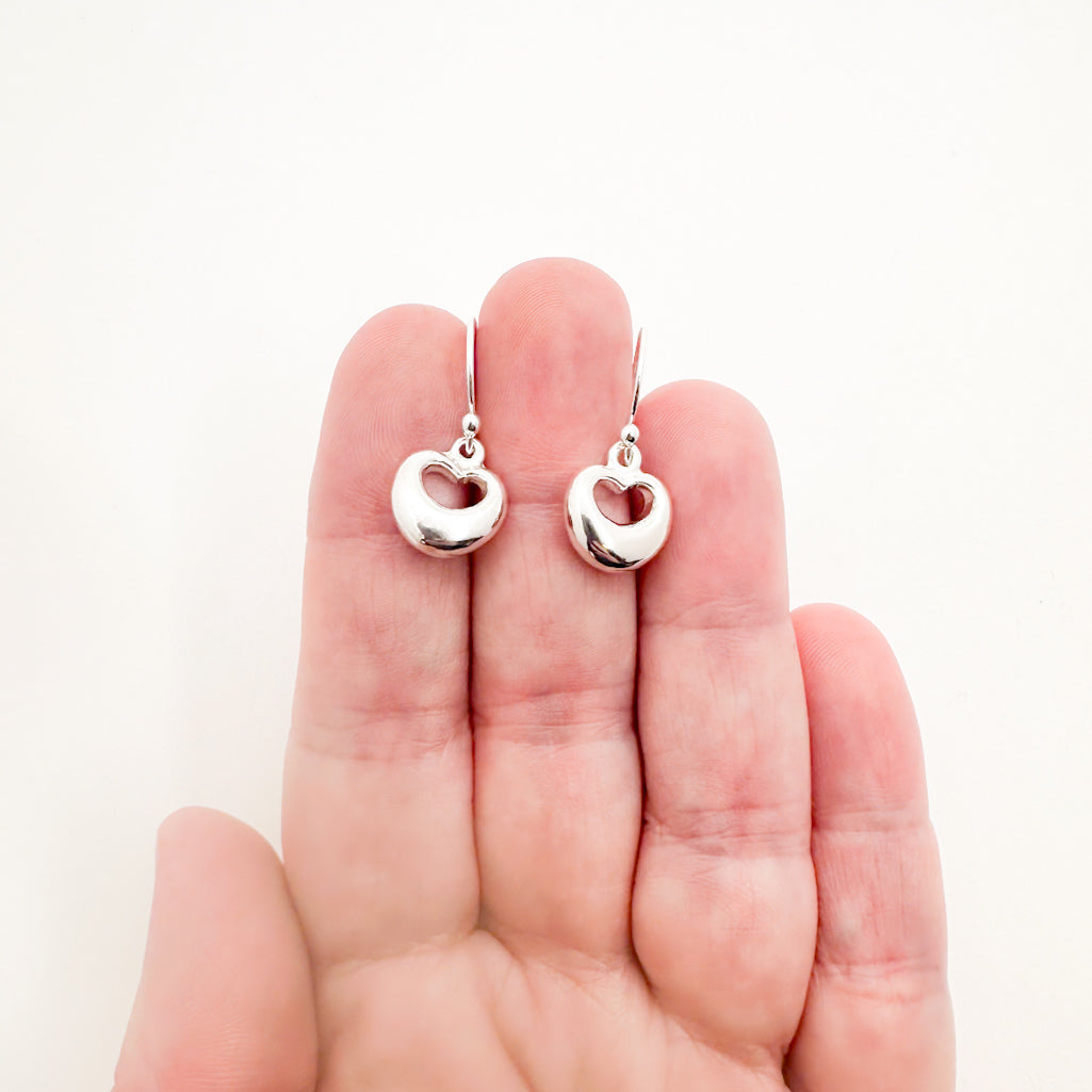Sterling Full Heart Earrings