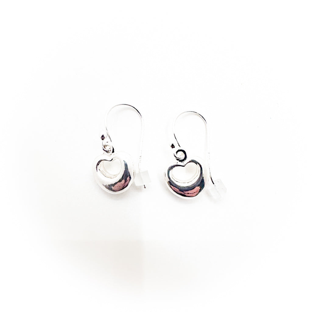 Sterling Full Heart Earrings