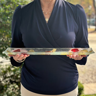 Long Rectangular Tray with Strawberries