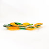 Glass Gingko Condiment Dish with Tangerine