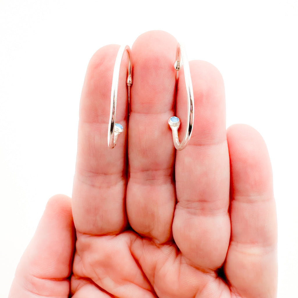 Peek-A-Boo Hoop Earrings with Turquoise