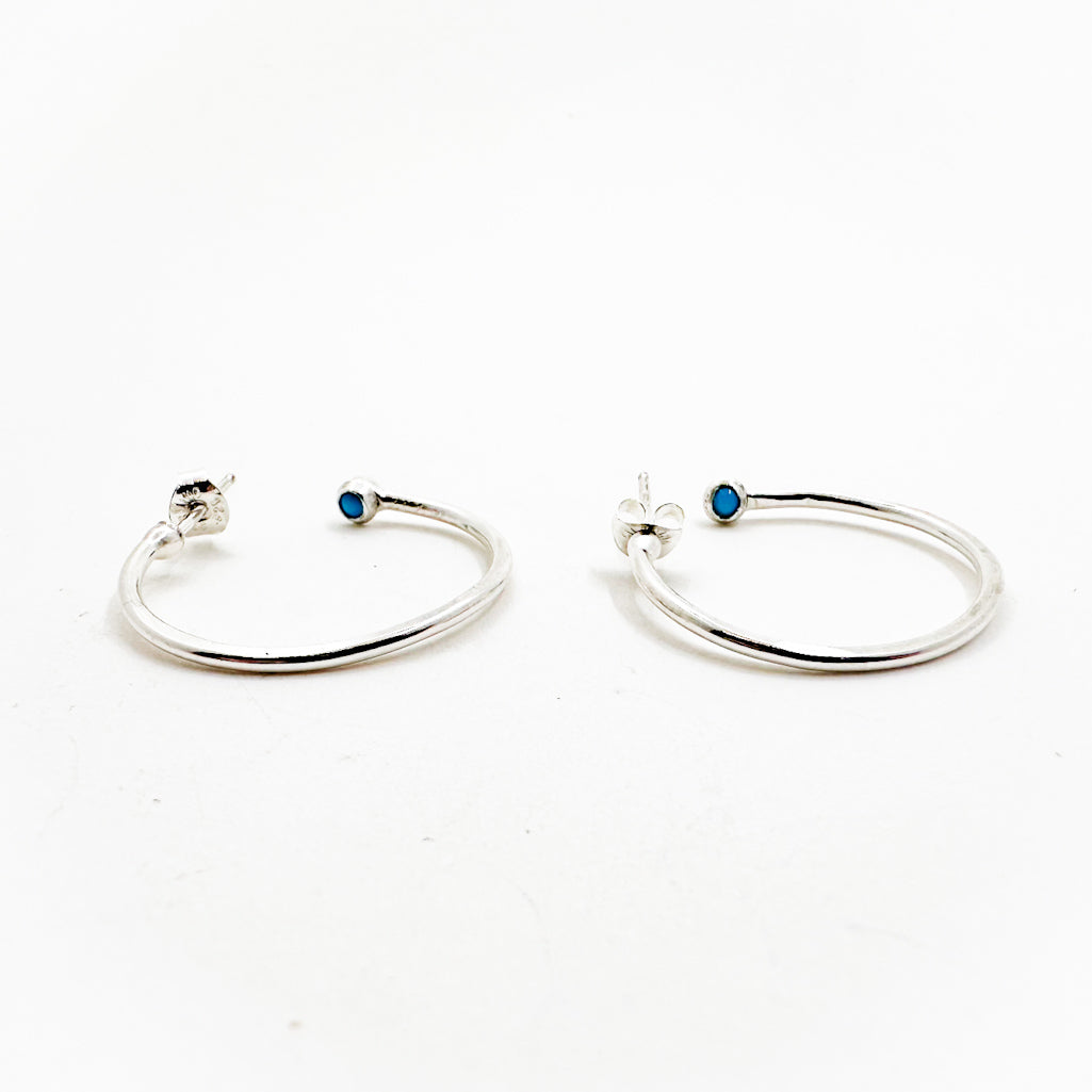 Peek-A-Boo Hoop Earrings with Turquoise