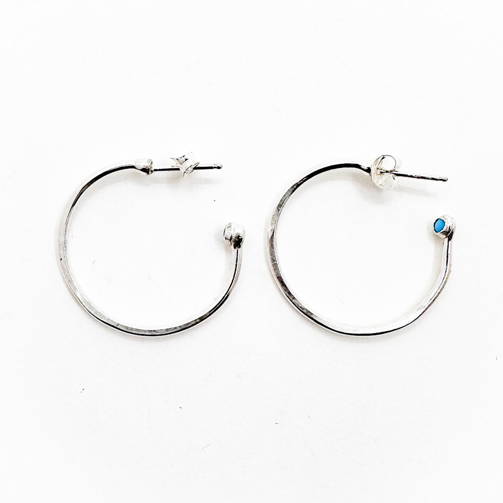 Peek-A-Boo Hoop Earrings with Turquoise