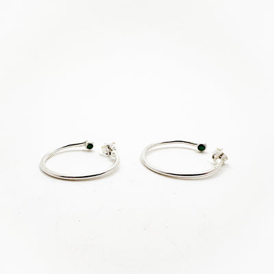Peek-A-Boo Hoop Earrings with Emerald