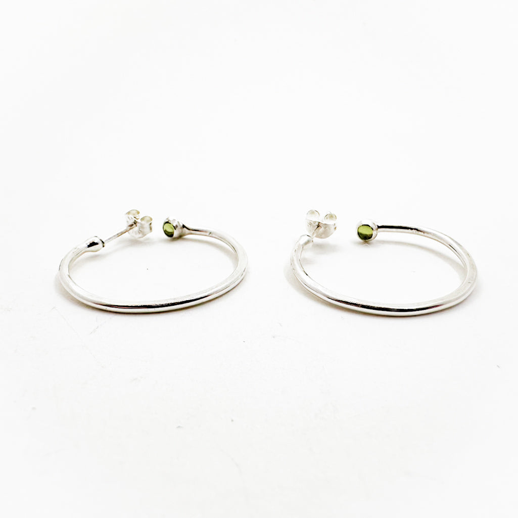 Peek-A-Boo Hoop Earrings with Peridot