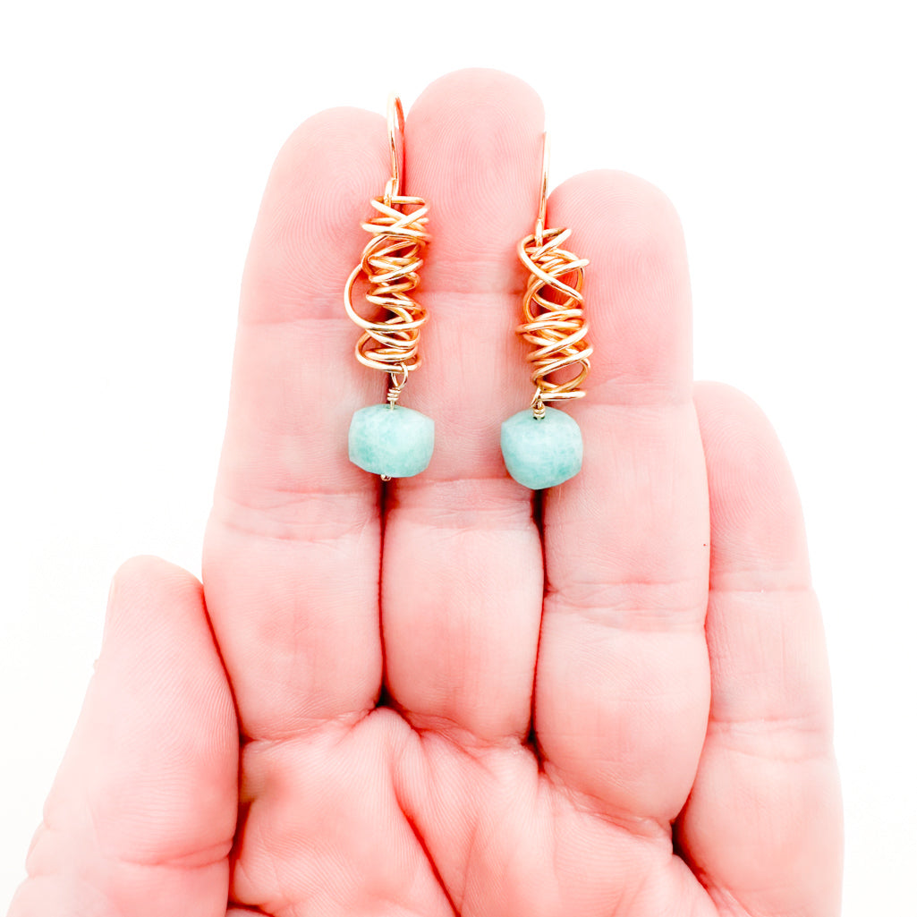 Twizzle Earrings with Aventurine