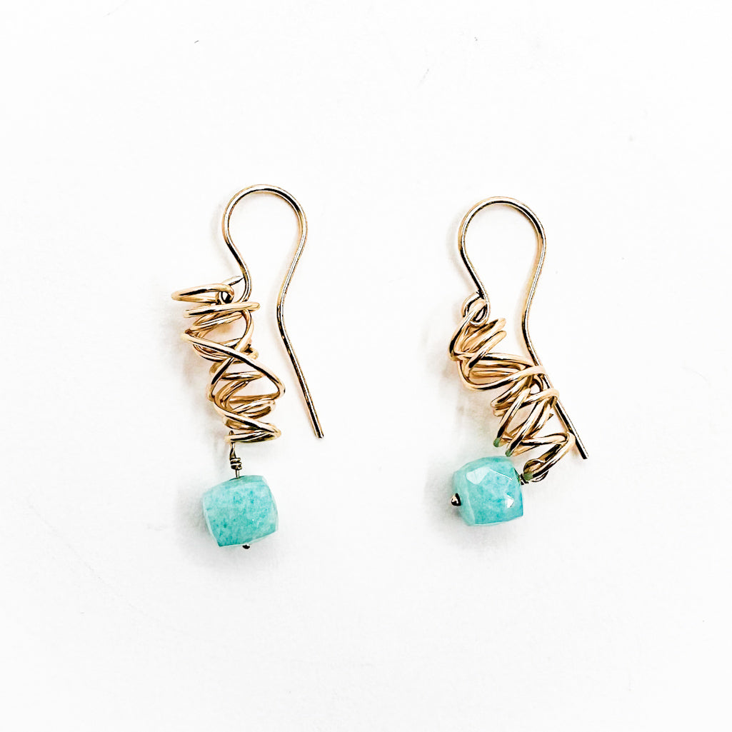 Twizzle Earrings with Aventurine