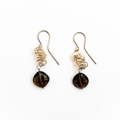 Twizzle Earrings with Smoky Quartz