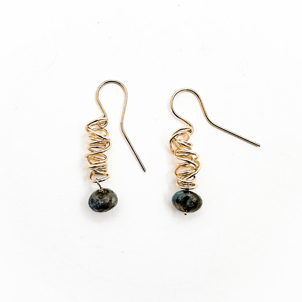 Twizzle Earrings with Labradorite