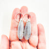 Sterling Pin Curl Earrings with Blue Calcite