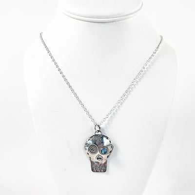 Sugar Skull Star Necklace with London Blue Topaz